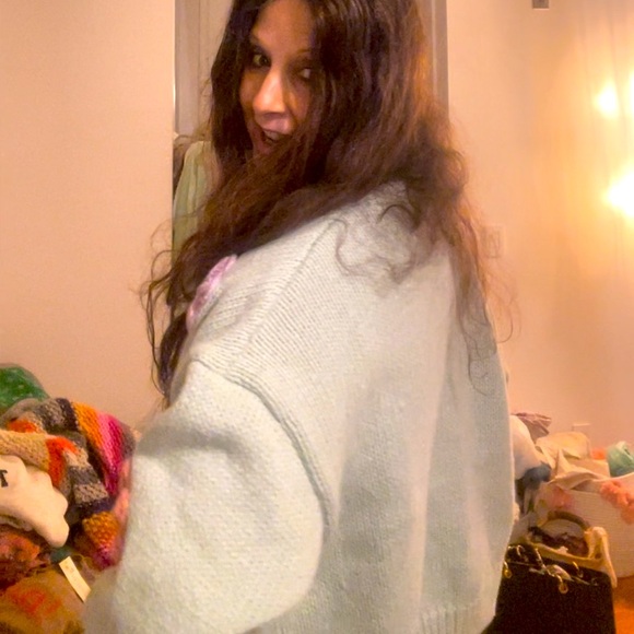 BNWT M LUNA IVY FL🌸WER P🌸WER Cardigan in Sea Foam Multi combo So Cute 🌸 - Picture 3 of 10